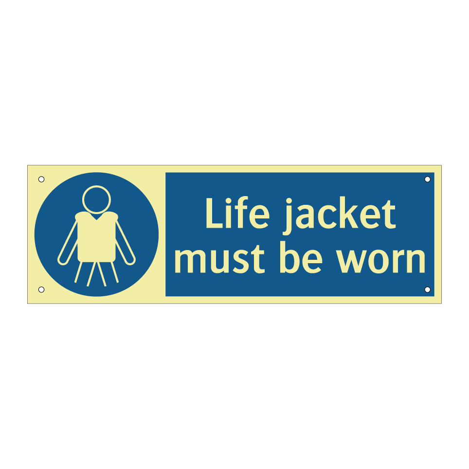 Life jacket must be worn