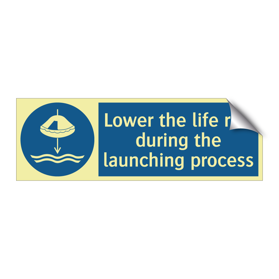 Lower the life raft during the launching process