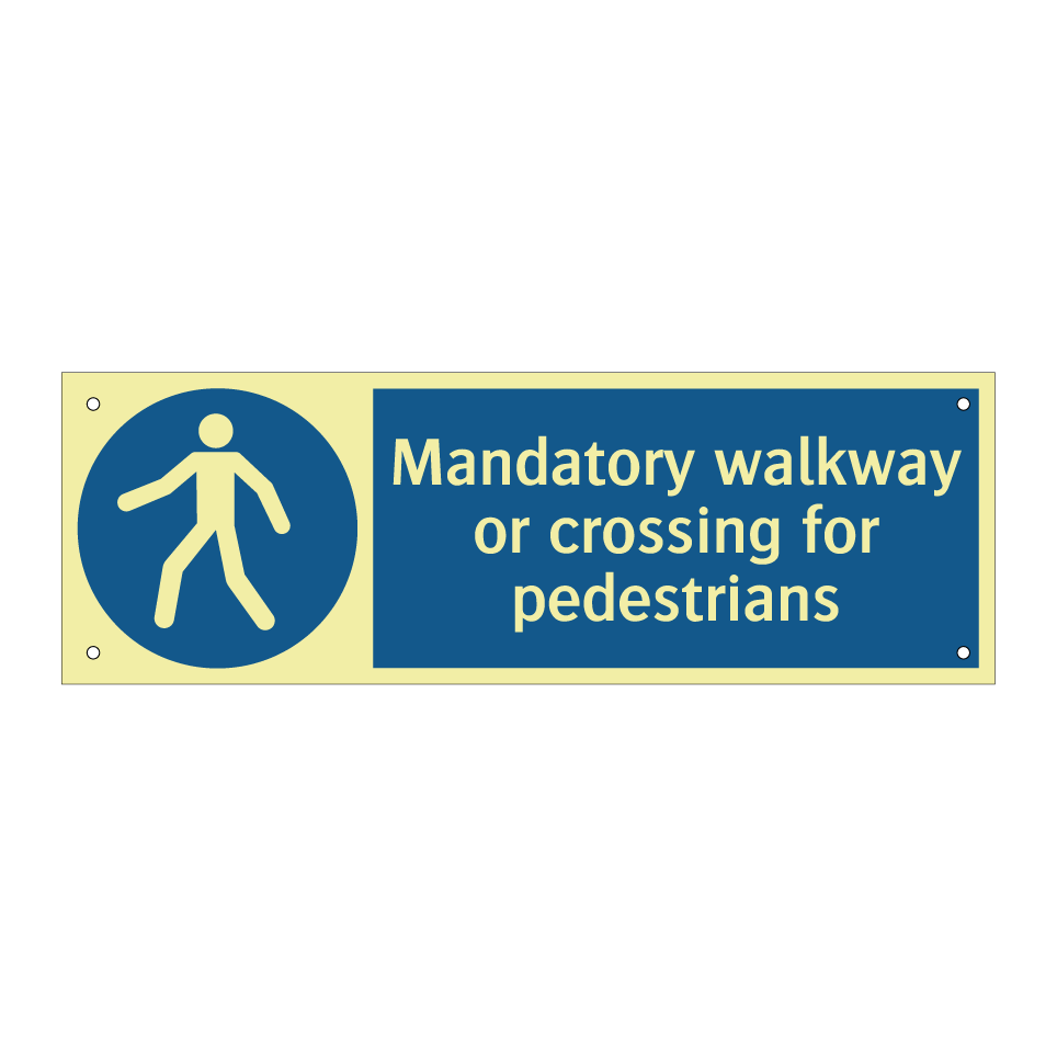 Mandatory walkway or crossing for pedestrians