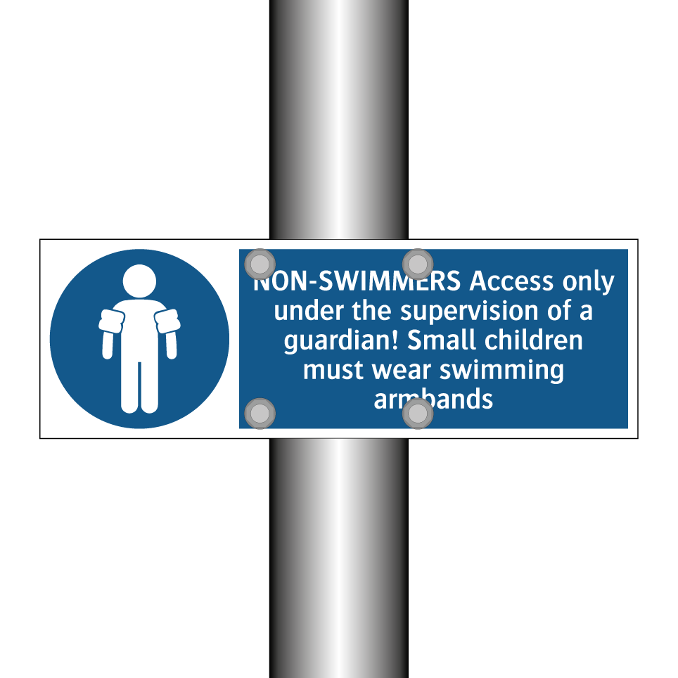 NON-SWIMMERS Access only under the supervision of a guardian! Small children must wear swimming armbands