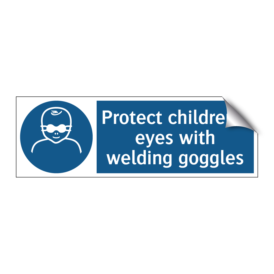 Protect children's eyes with welding goggles