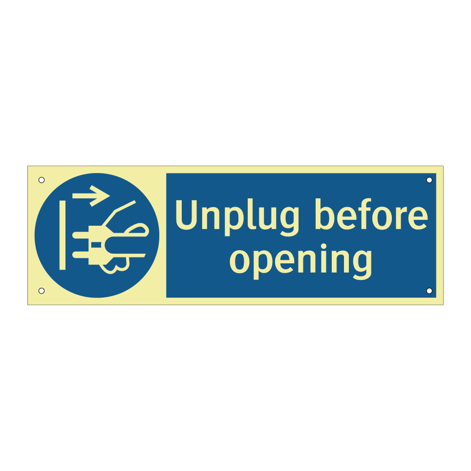 Unplug before opening