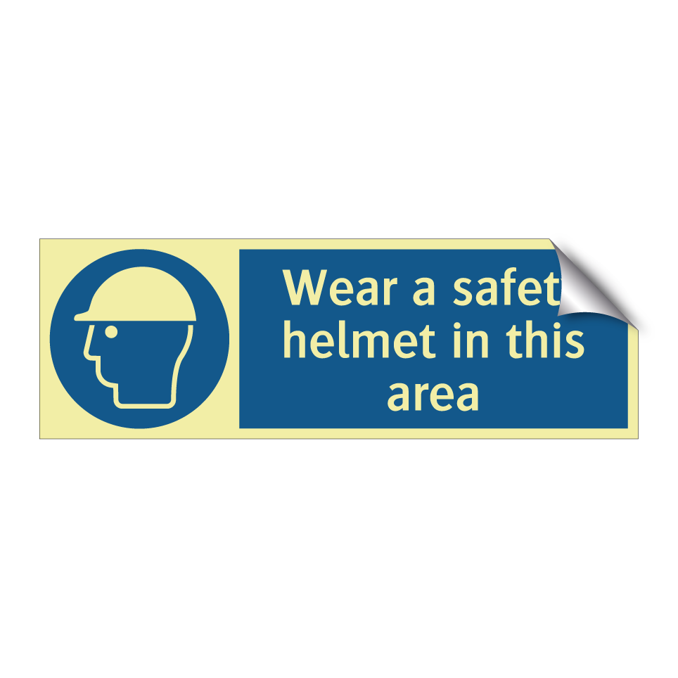 Wear a safety helmet in this area