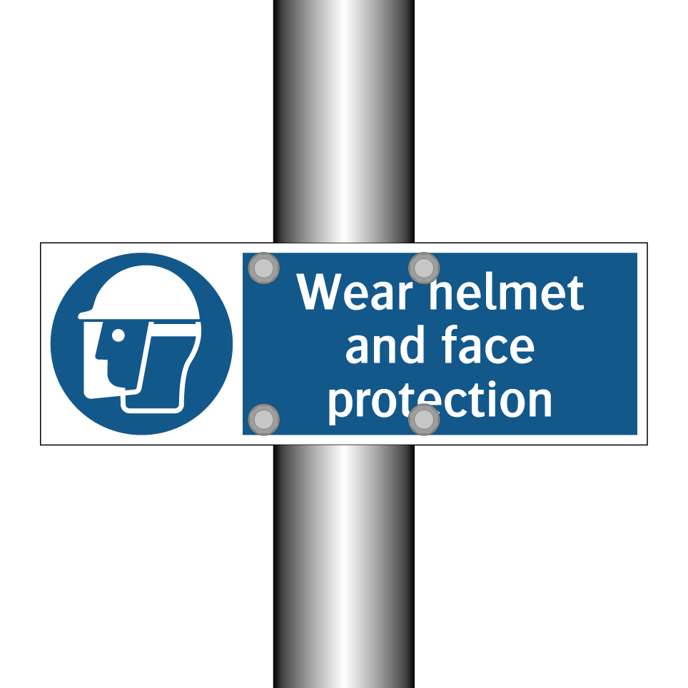 Wear helmet and face protection