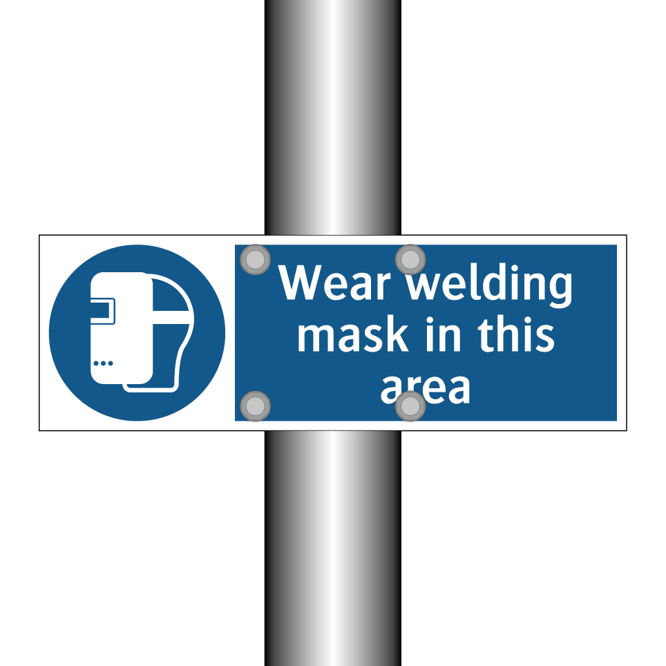 Wear welding mask in this area