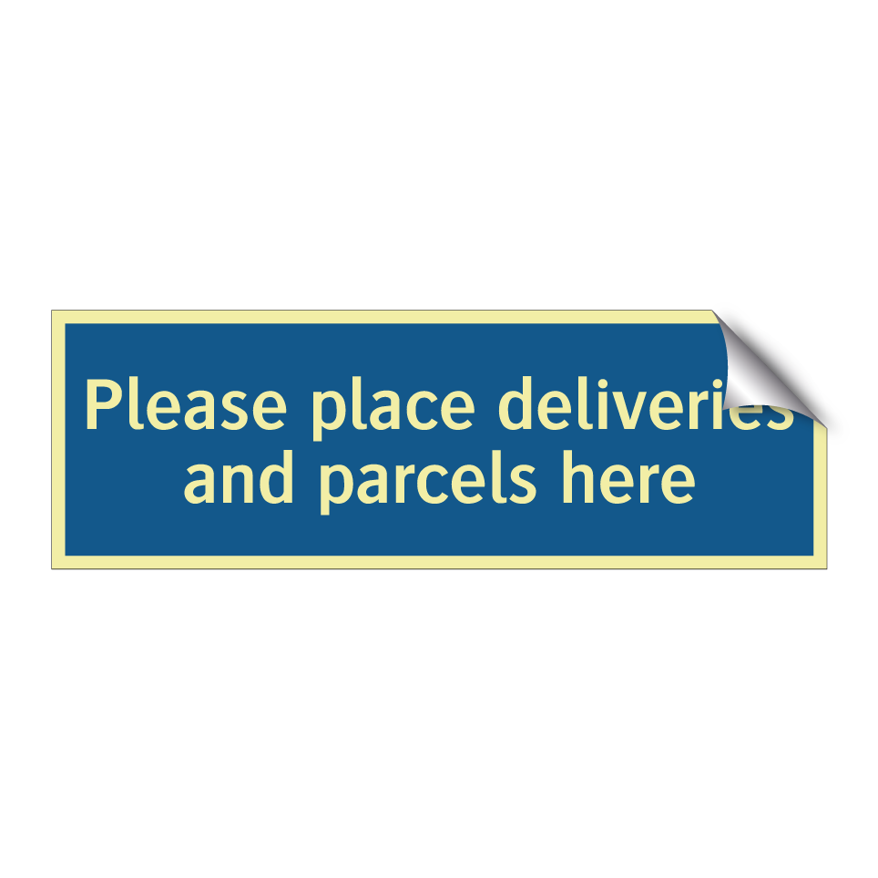 Please place deliveries and parcels here