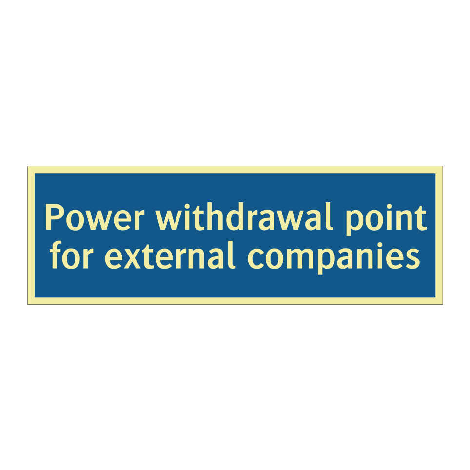 Power withdrawal point for external companies