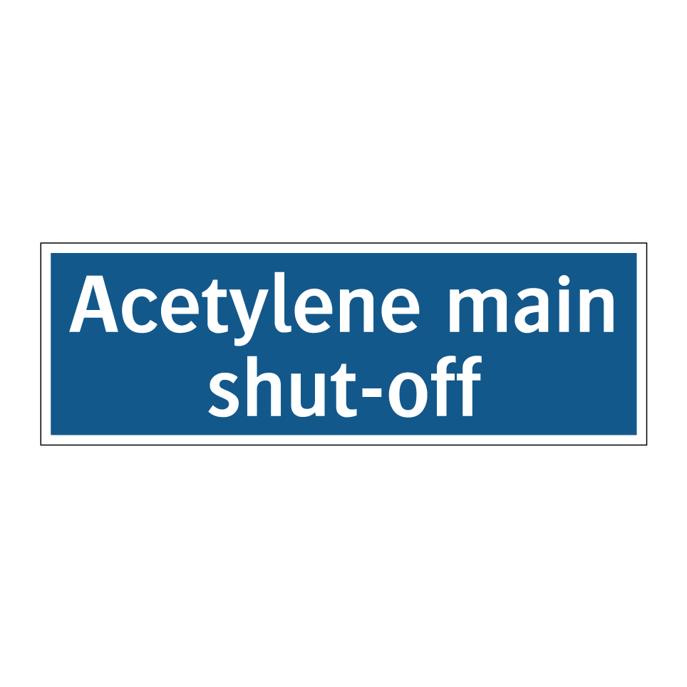 Acetylene main shut-off