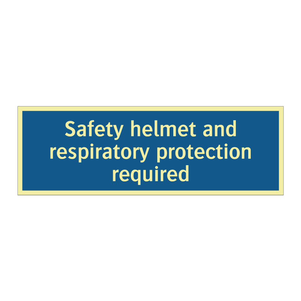 Safety helmet and respiratory protection required