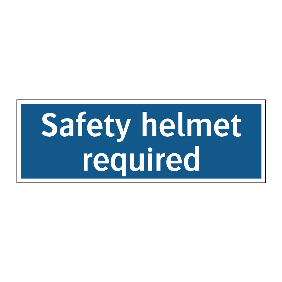 Safety helmet required