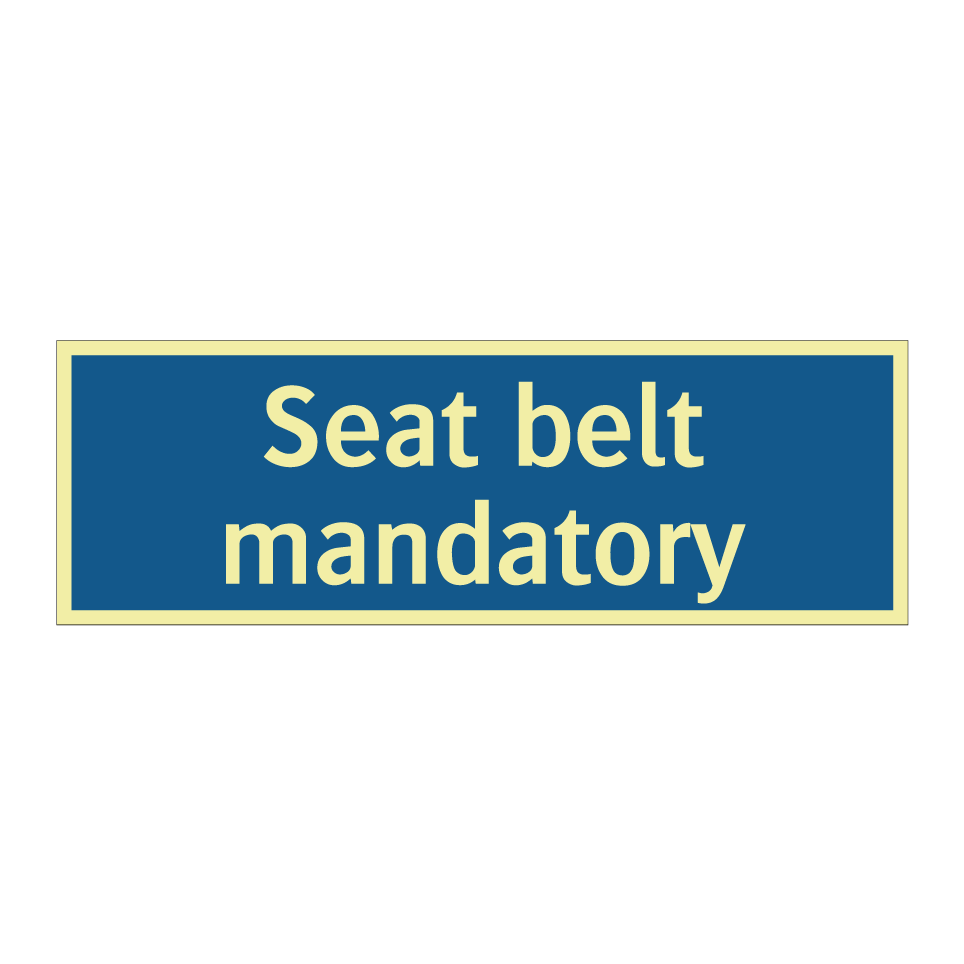 Seat belt mandatory