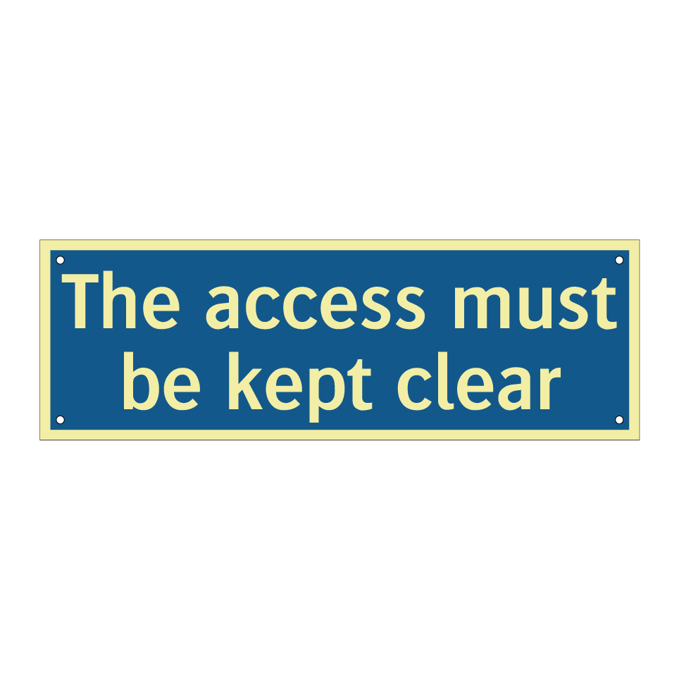 The access must be kept clear