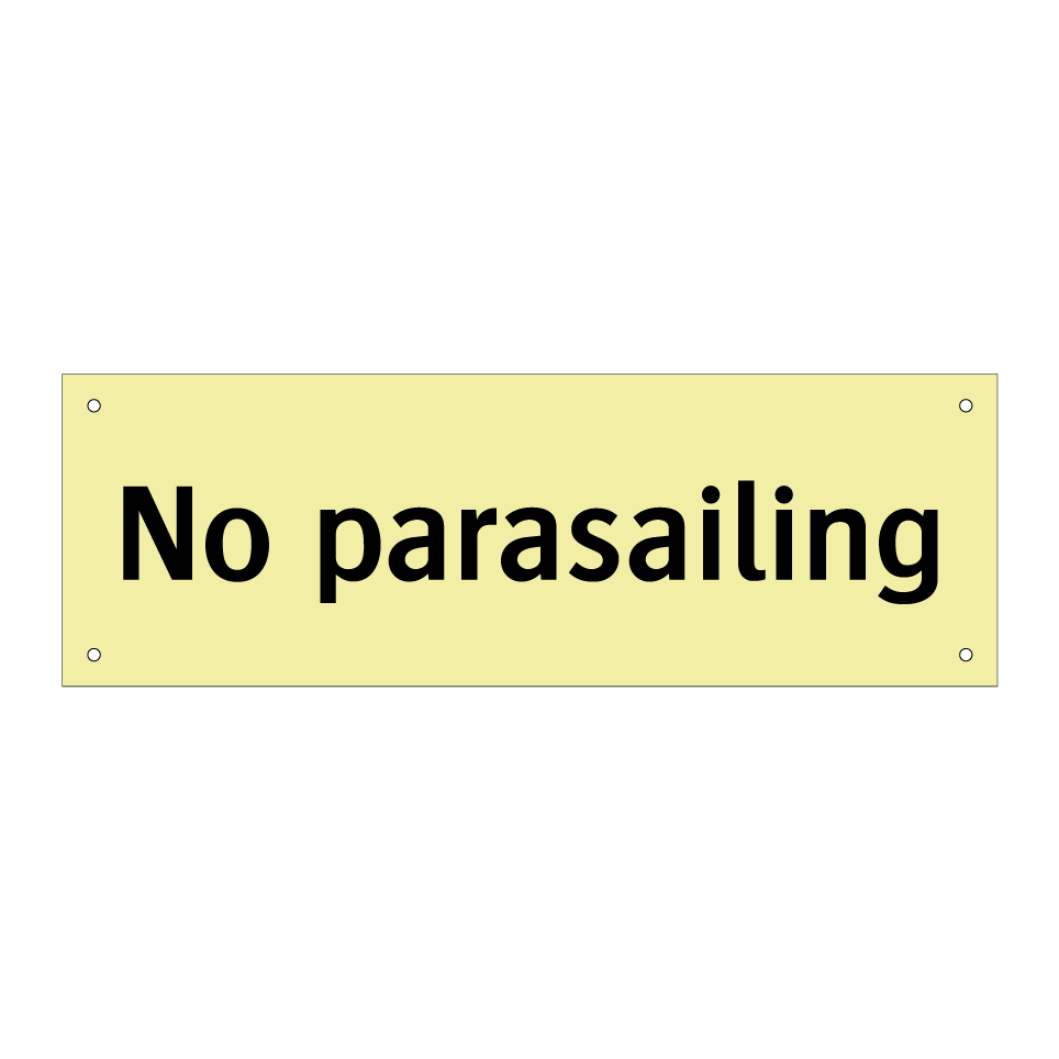 No parasailing