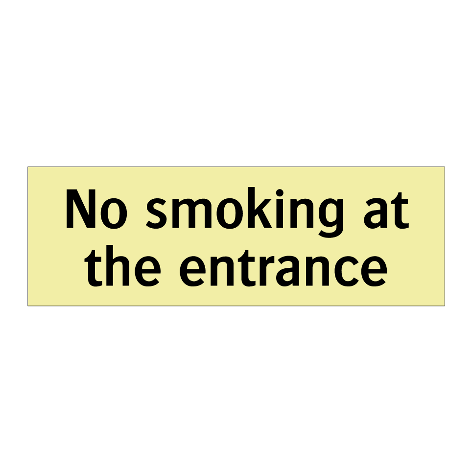 No smoking at the entrance