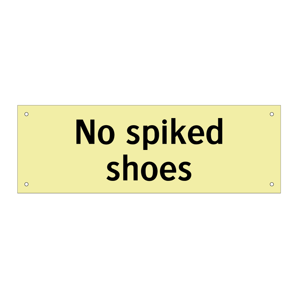 No spiked shoes