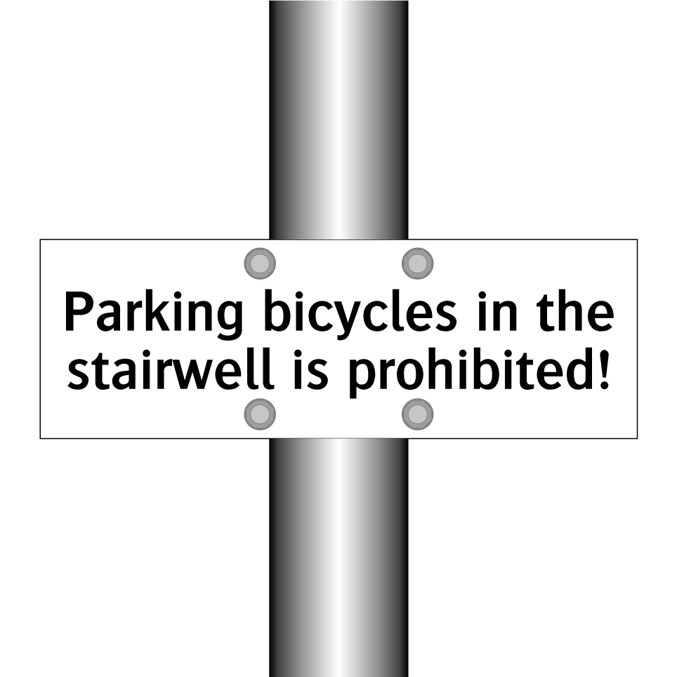 Parking bicycles in the stairwell is prohibited!