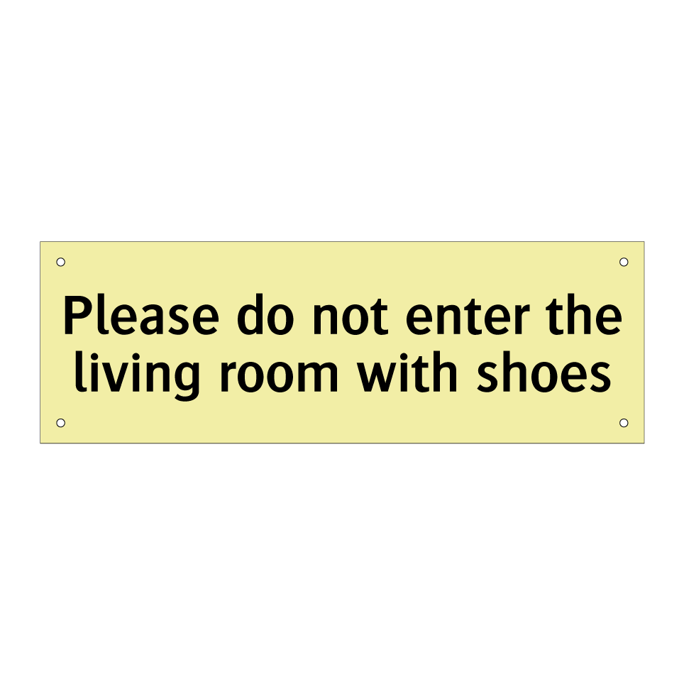 Please do not enter the living room with shoes