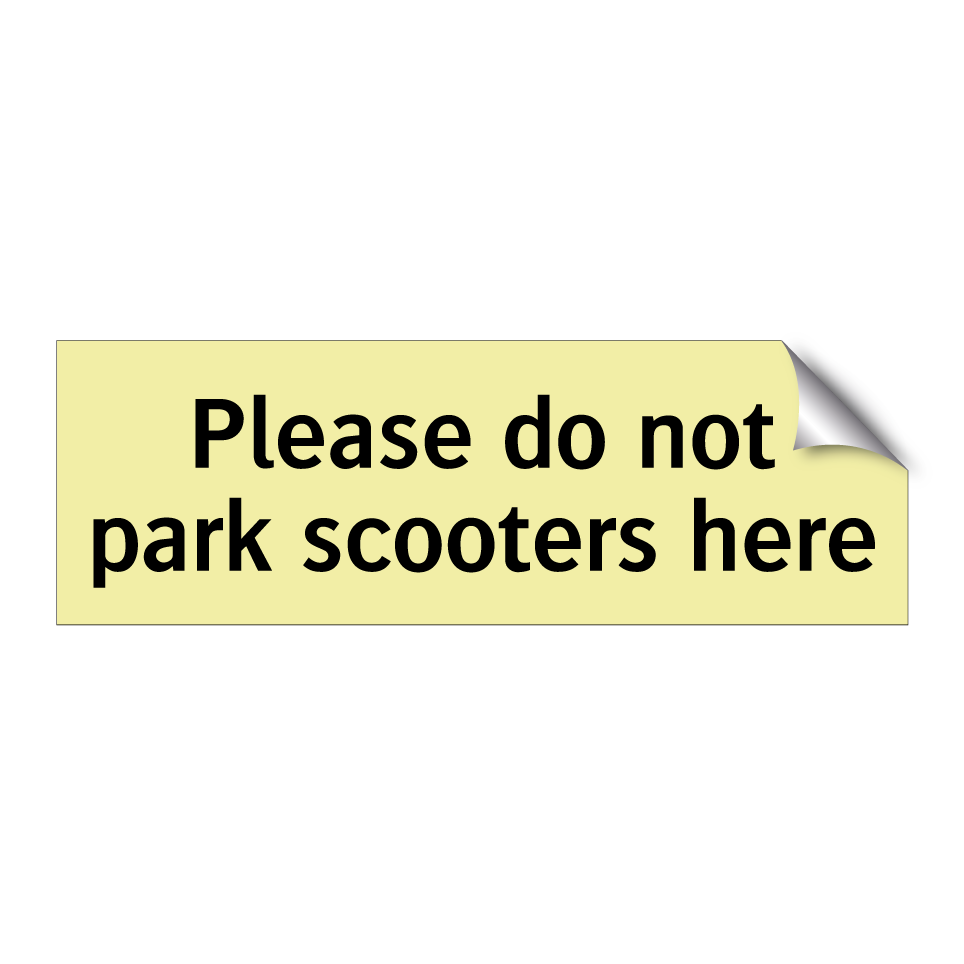 Please do not park scooters here