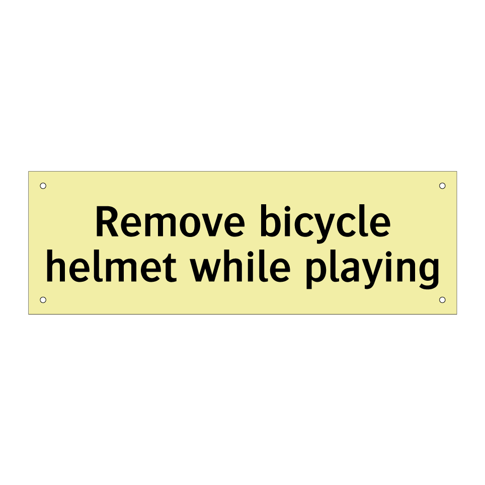 Remove bicycle helmet while playing