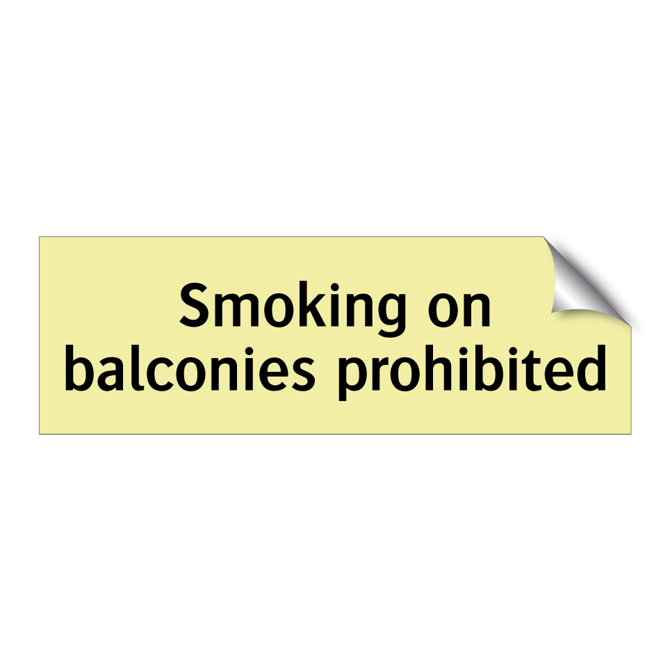Smoking on balconies prohibited