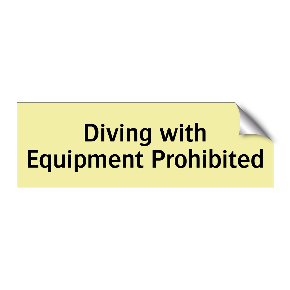 Diving with Equipment Prohibited