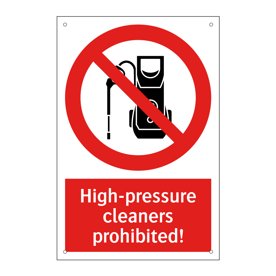 High-pressure cleaners prohibited!