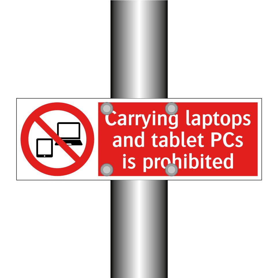 Carrying laptops and tablet PCs is prohibited