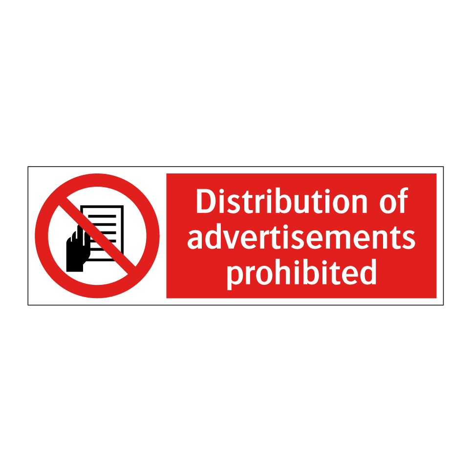 Distribution of advertisements prohibited
