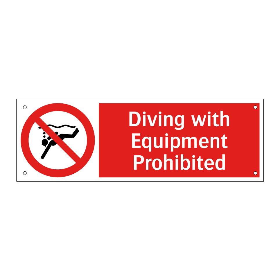Diving with Equipment Prohibited