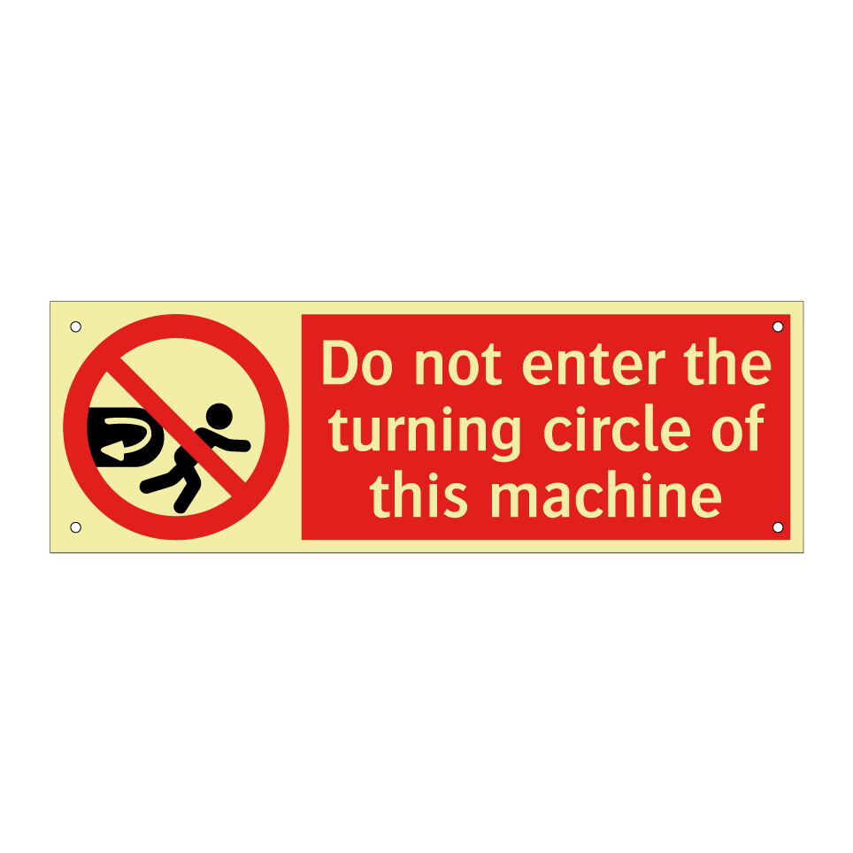 Do not enter the turning circle of this machine