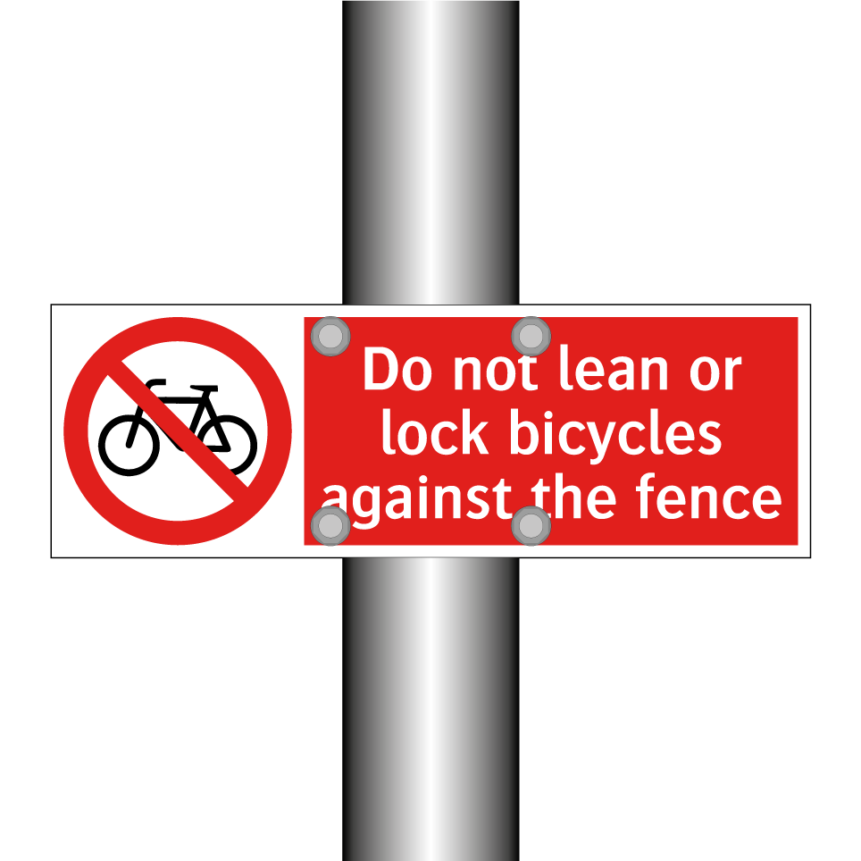 Do not lean or lock bicycles against the fence
