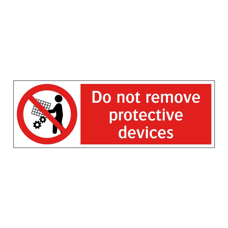 Do not remove protective devices