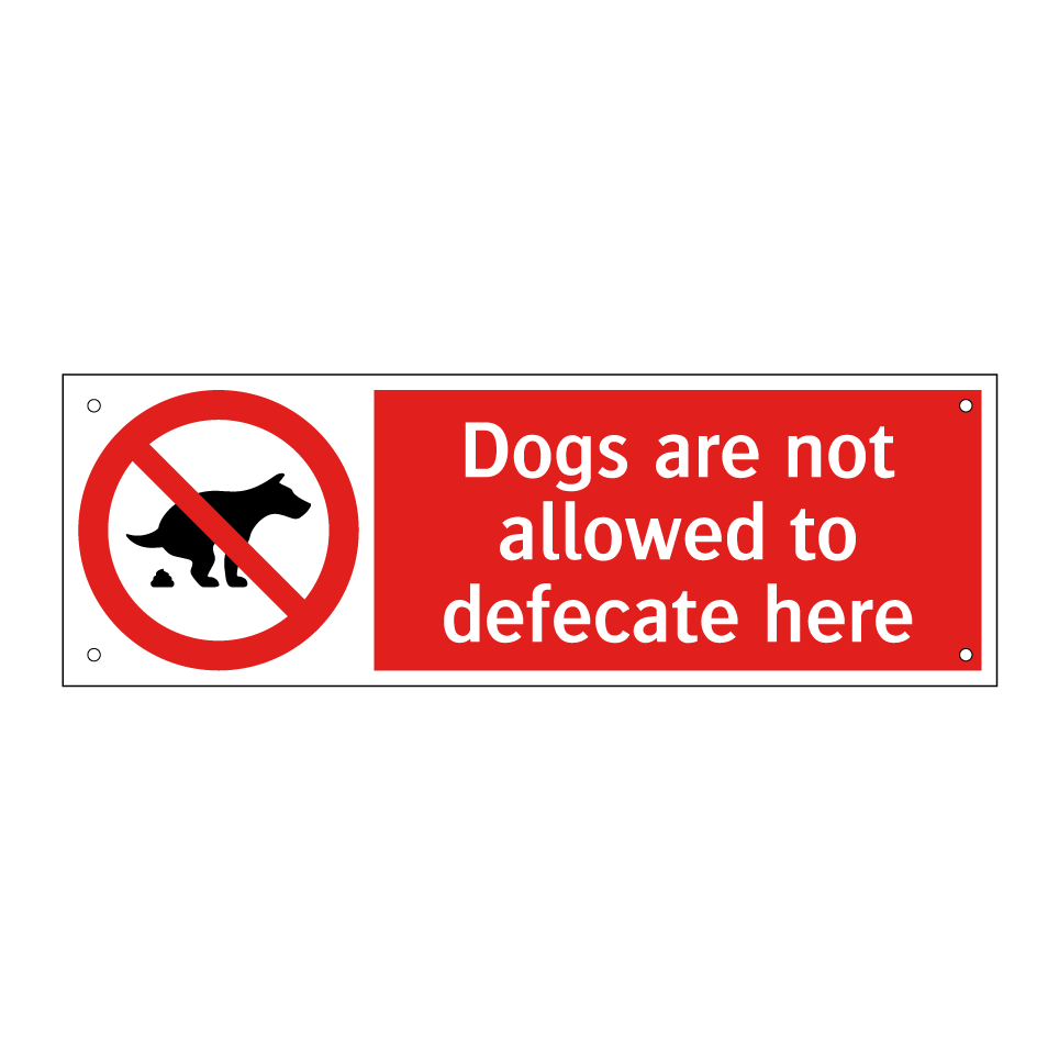 Dogs are not allowed to defecate here