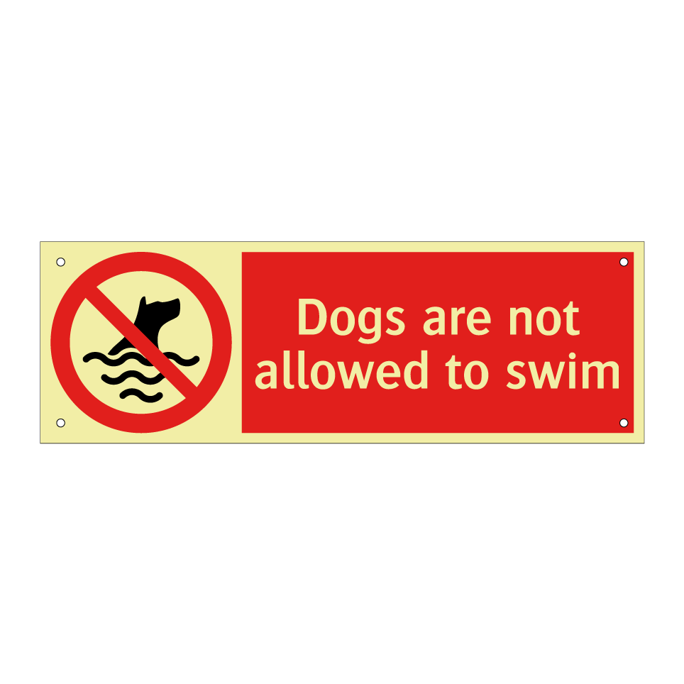 Dogs are not allowed to swim
