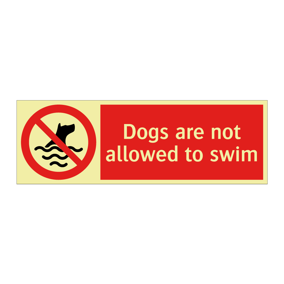 Dogs are not allowed to swim