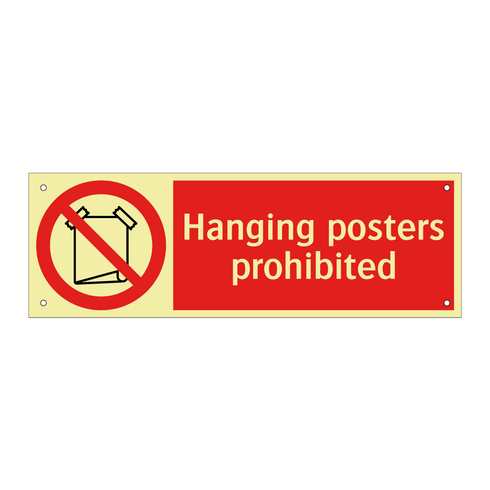 Hanging posters prohibited