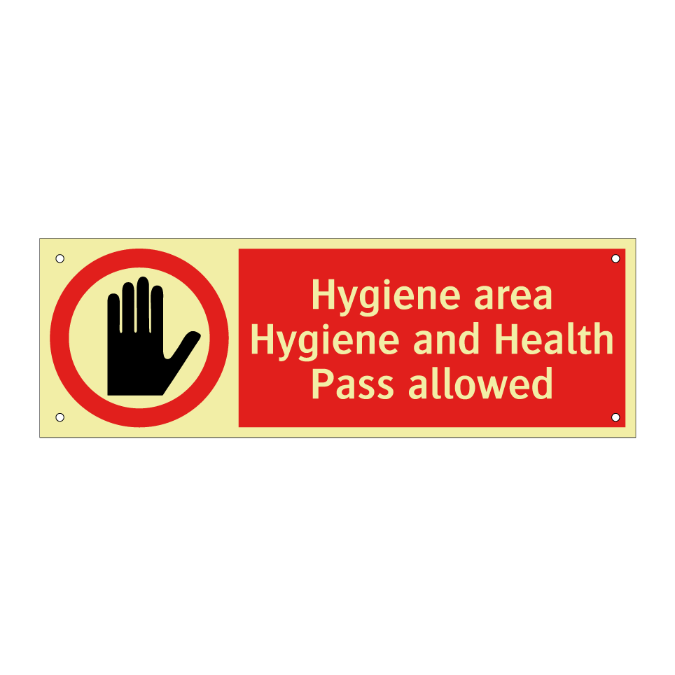 Hygiene area Hygiene and Health Pass allowed