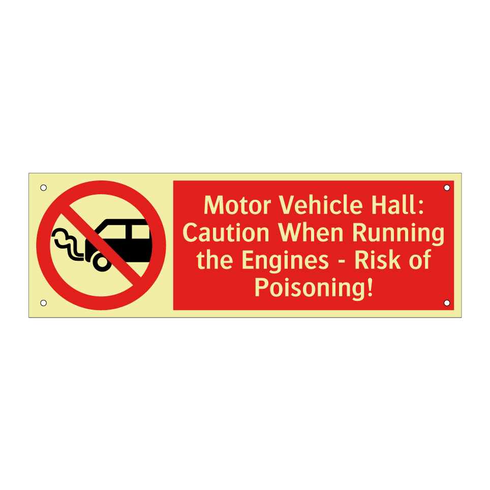 Motor Vehicle Hall: Caution When Running the Engines - Risk of Poisoning!