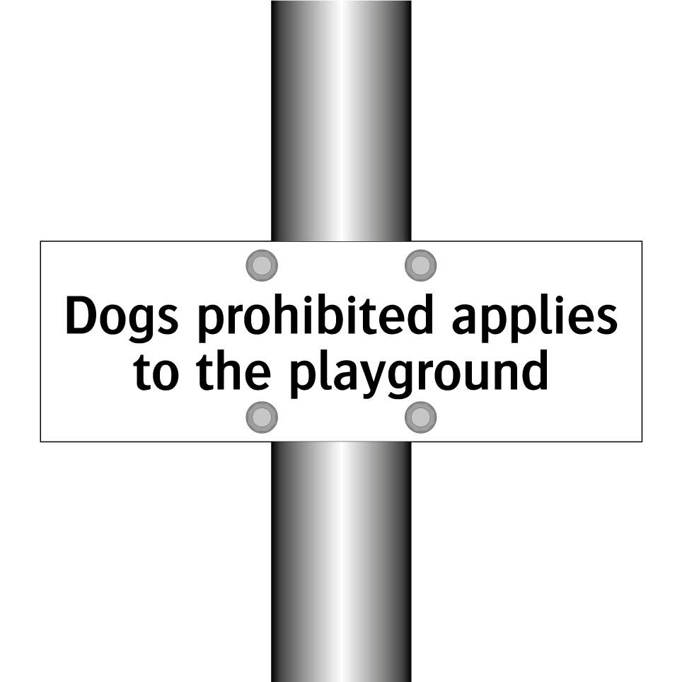 Dogs prohibited applies to the playground