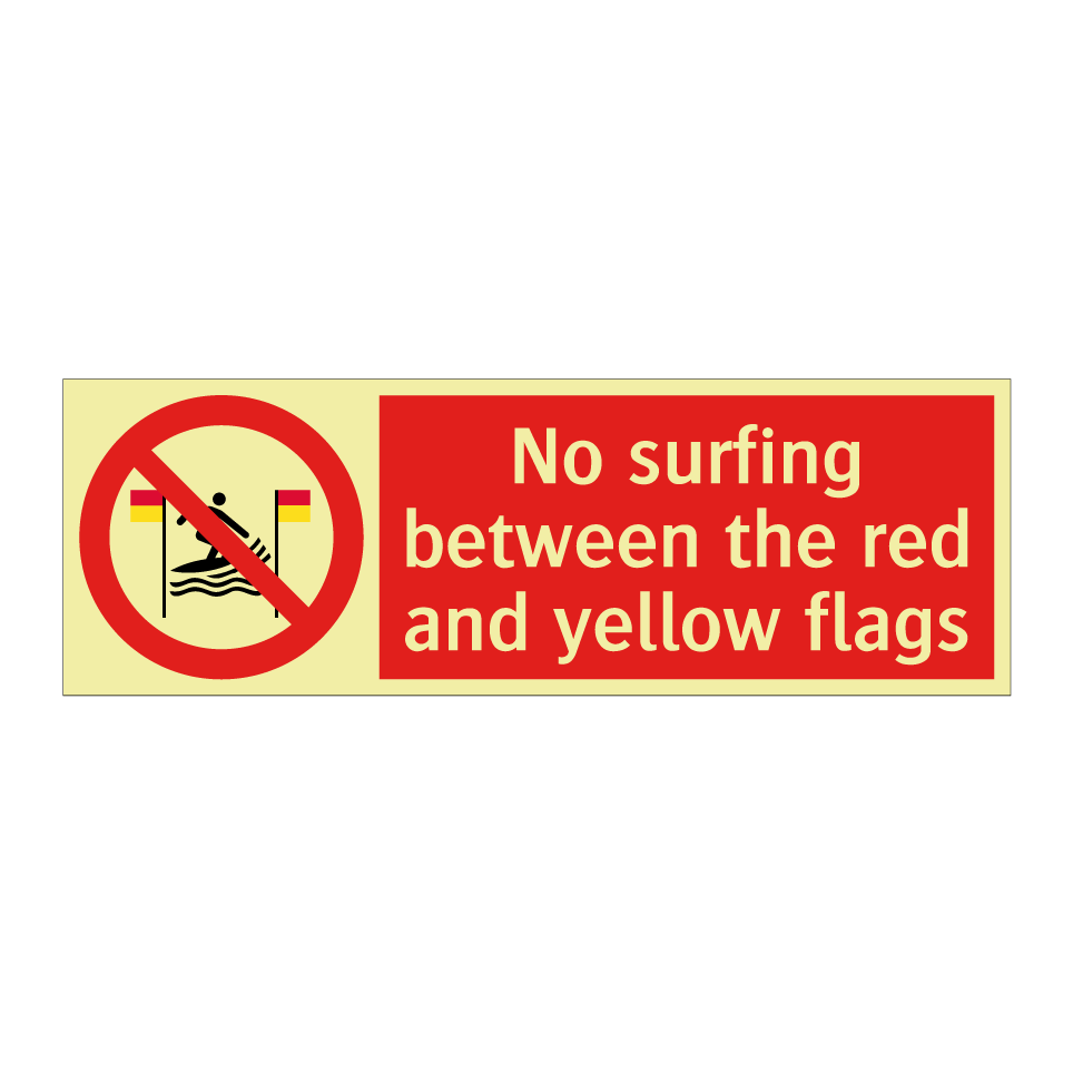 No surfing between the red and yellow flags