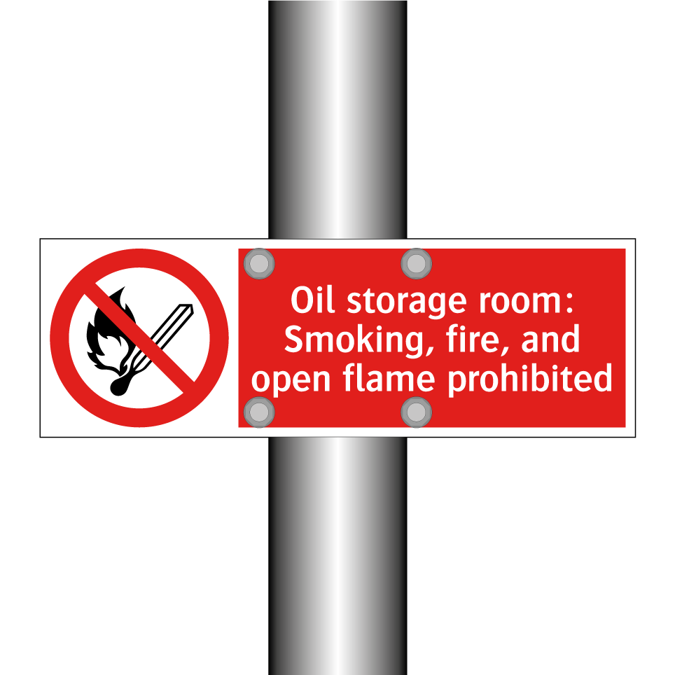 Oil storage room: Smoking, fire, and open flame prohibited