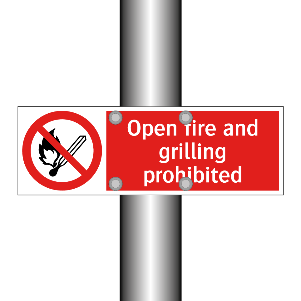 Open fire and grilling prohibited