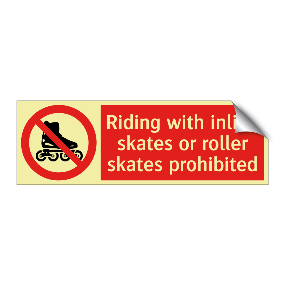 Riding with inline skates or roller skates prohibited
