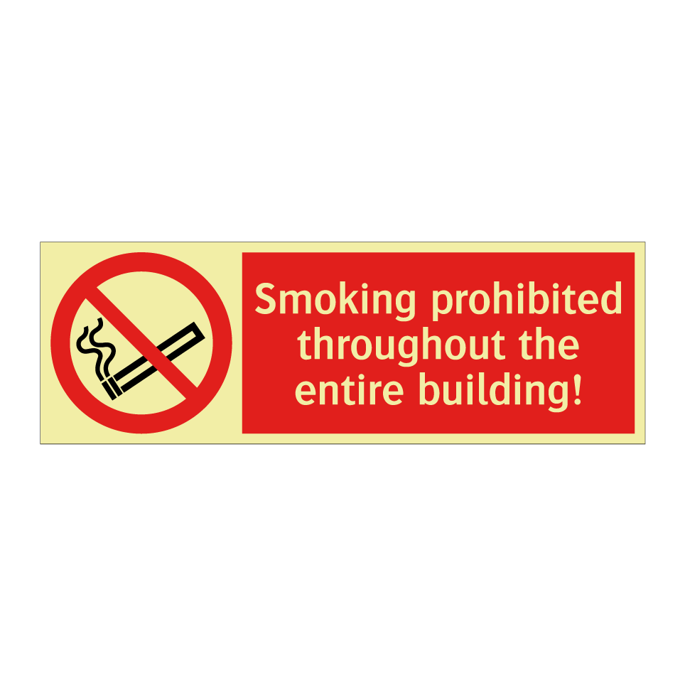 Smoking prohibited throughout the entire building!