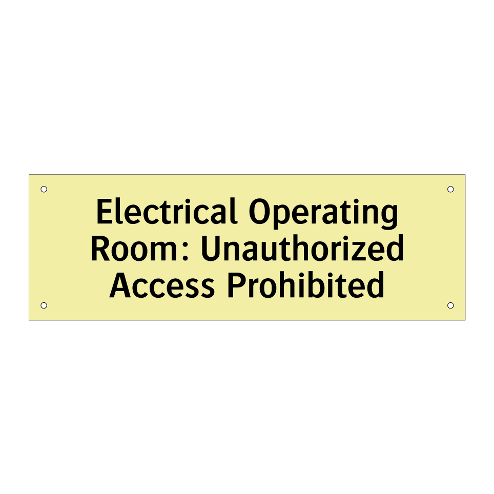Electrical Operating Room: Unauthorized Access Prohibited