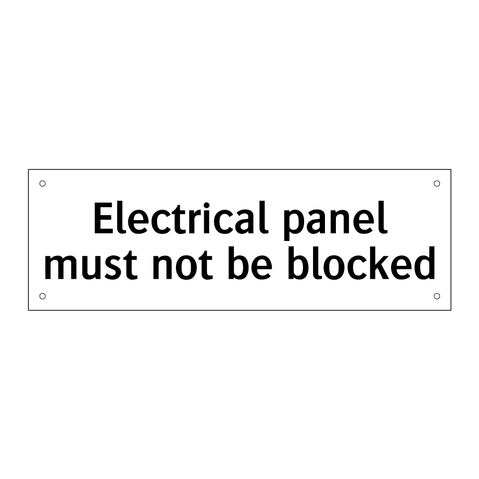 Electrical panel must not be blocked