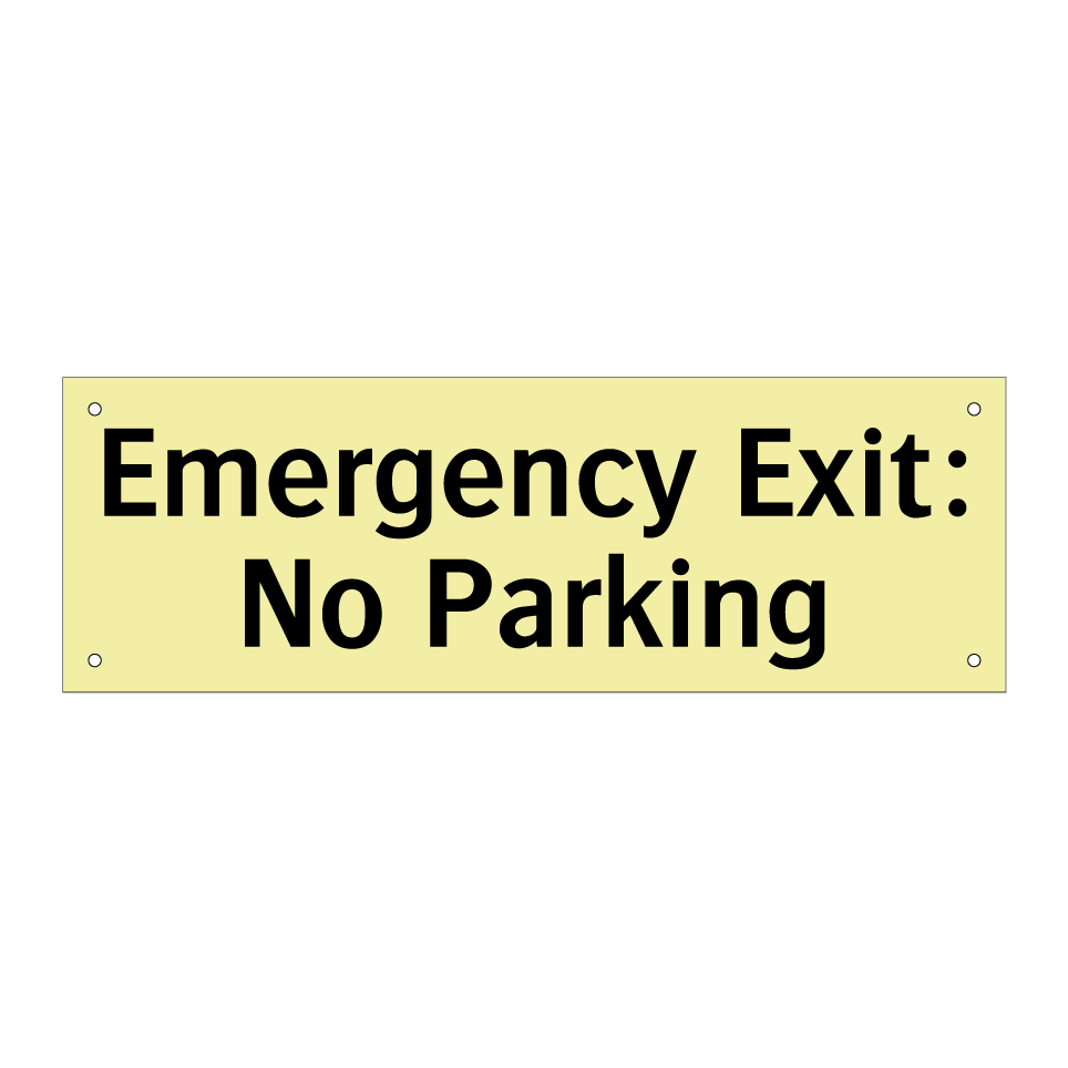 Emergency Exit: No Parking