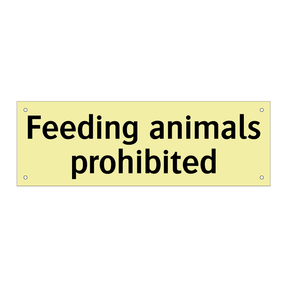 Feeding animals prohibited