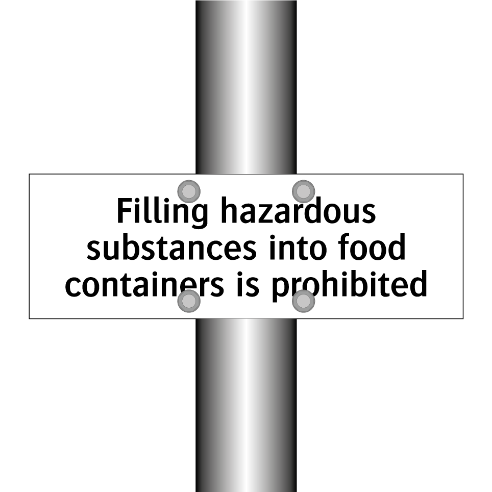Filling hazardous substances into food containers is prohibited