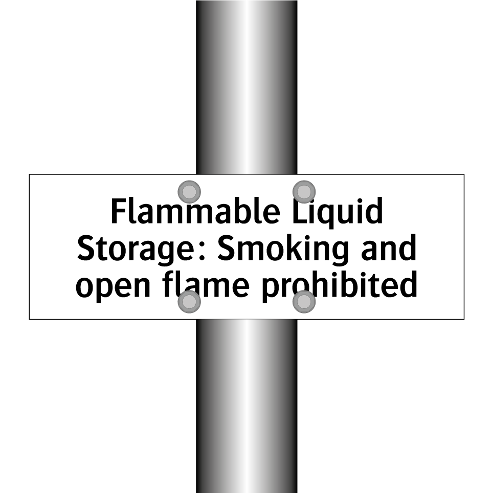 Flammable Liquid Storage: Smoking and open flame prohibited